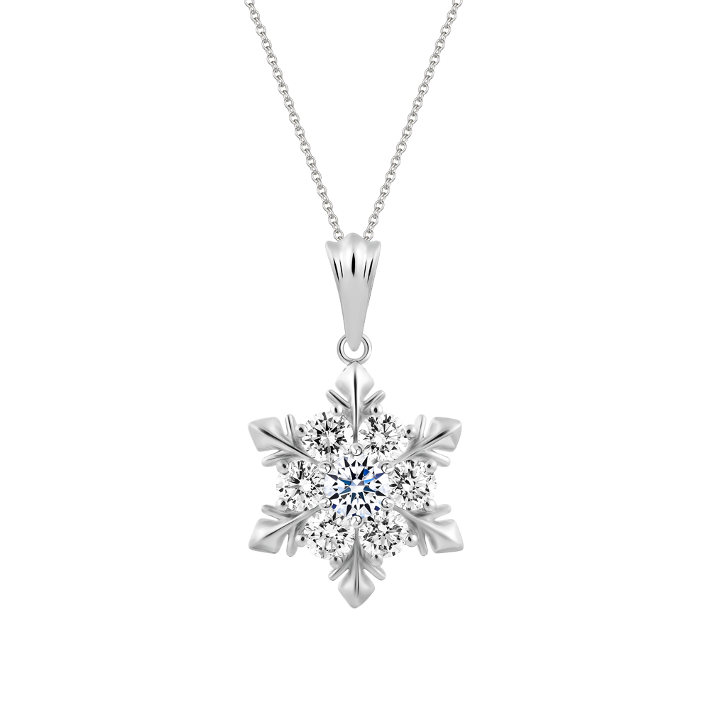 Mặt đính đá CZ vàng 14K Snowing 2C