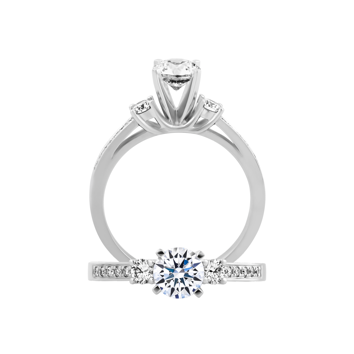 Ổ nhẫn nữ kim cương tấm vàng 14K Zetful 5C