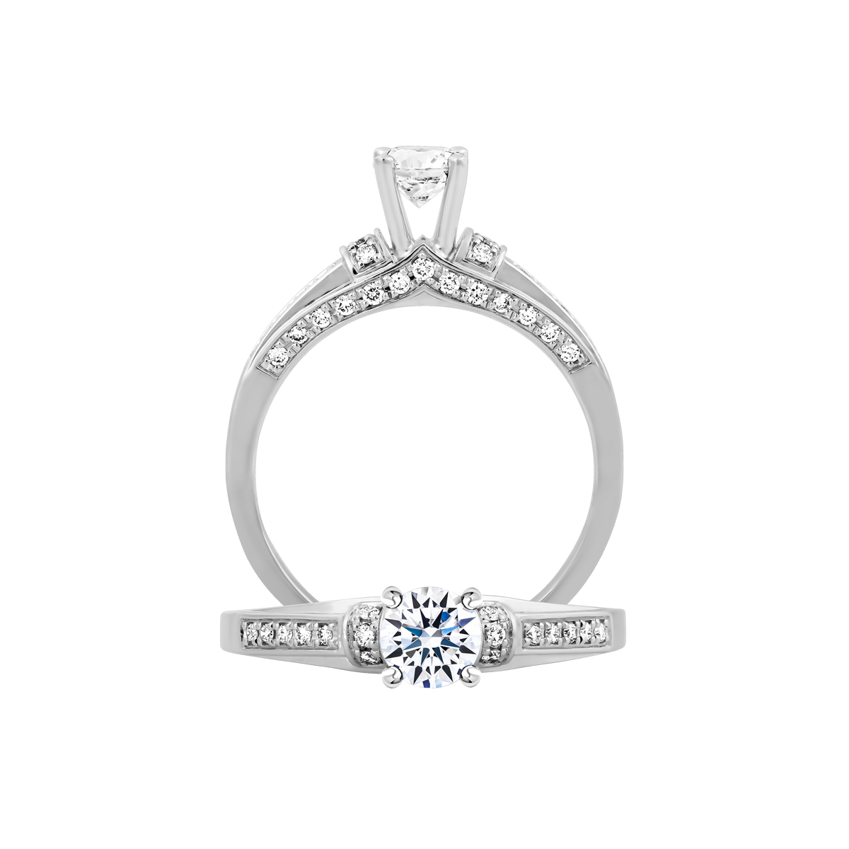 Ổ nhẫn nữ kim cương tấm vàng 14K Jocasta 3C