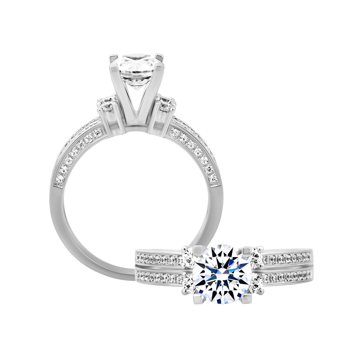 Nhẫn nữ đính đá CZ vàng 14K Beera N 1CT