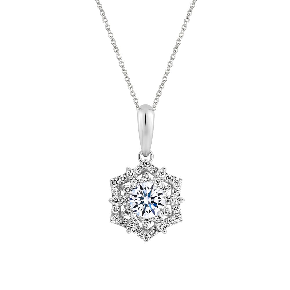 Mặt kim cương 8 Hearts & Arrows vàng 14K Elvira H&A 3C