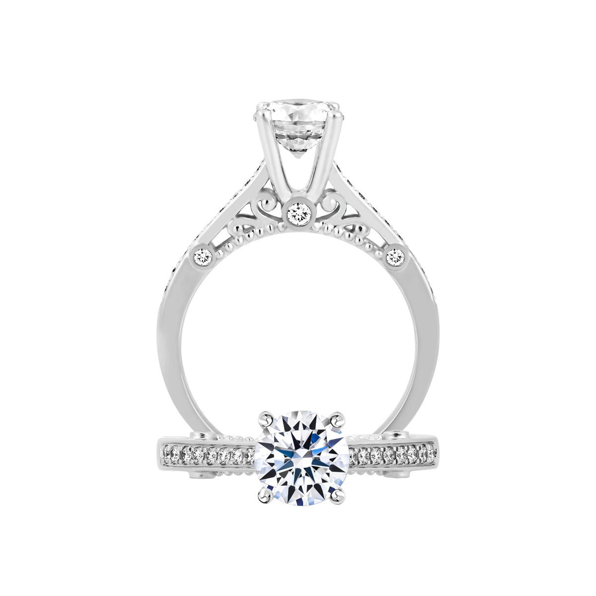 Ổ nhẫn nữ kim cương tấm vàng 14K Greatness 5C