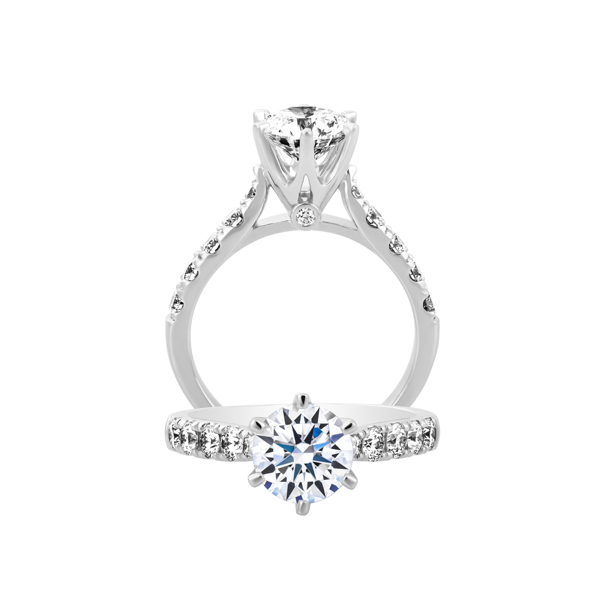 Ổ nhẫn nữ kim cương tấm vàng 14K Attractive 5C