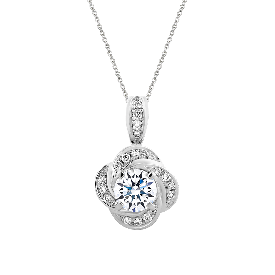 Mặt kim cương 8 Hearts & Arrows vàng 14K Canzon H&A 2C