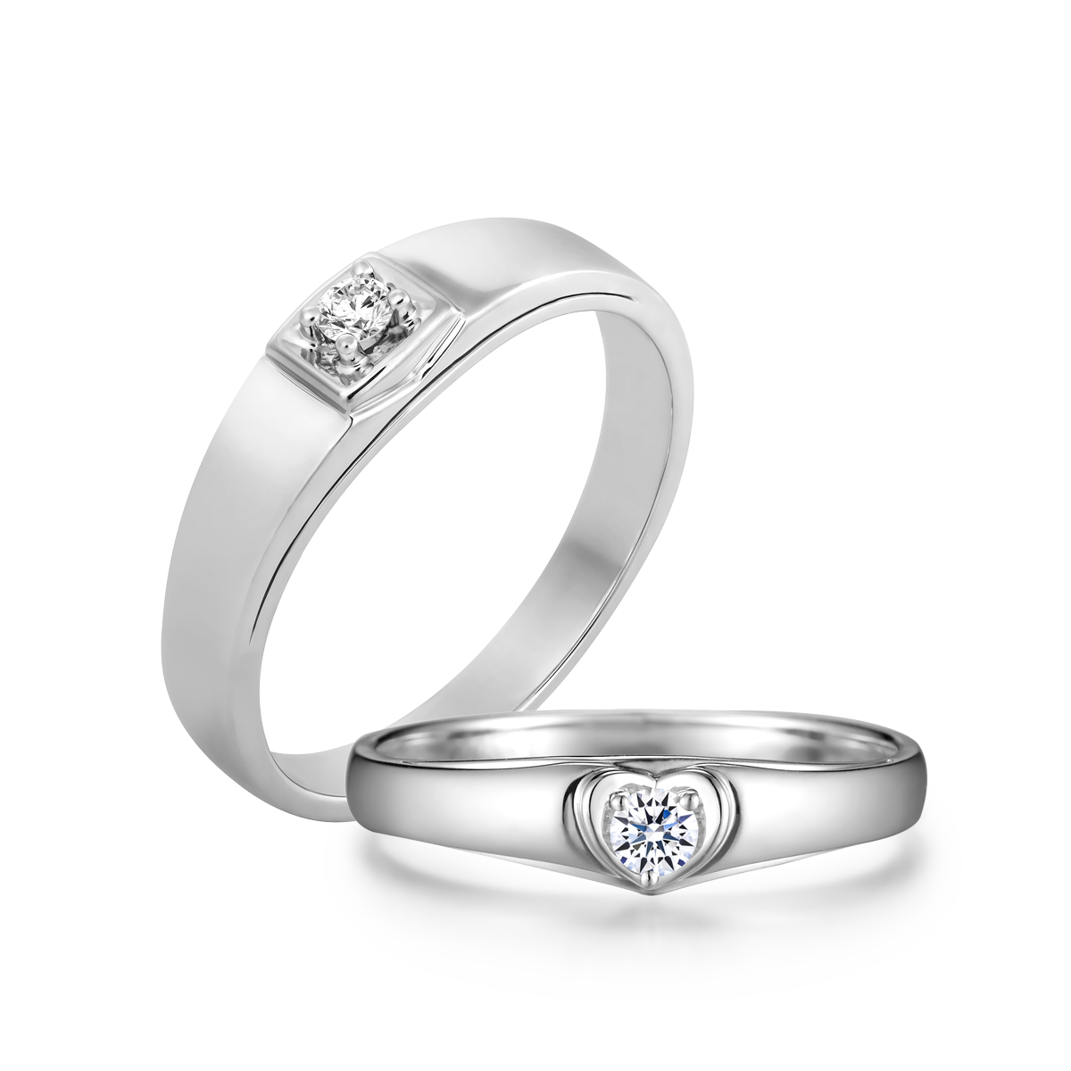 Nhẫn cưới nam đính đá CZ vàng 14K Oberon 5p M