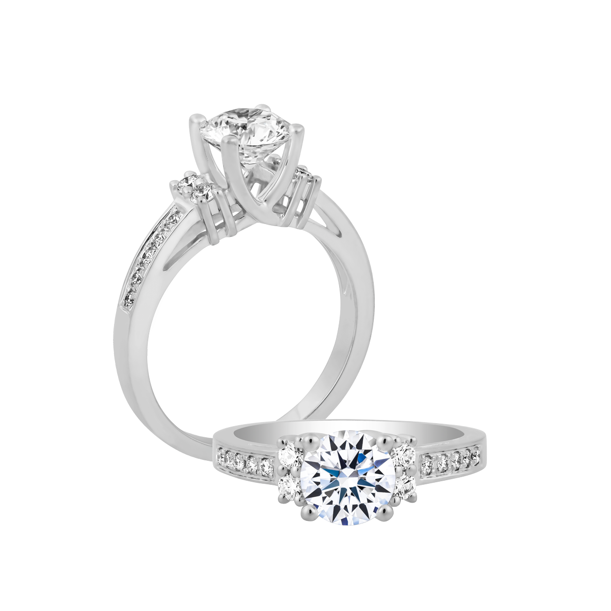 Ổ nhẫn nữ kim cương tấm vàng 14K Vogue 3C