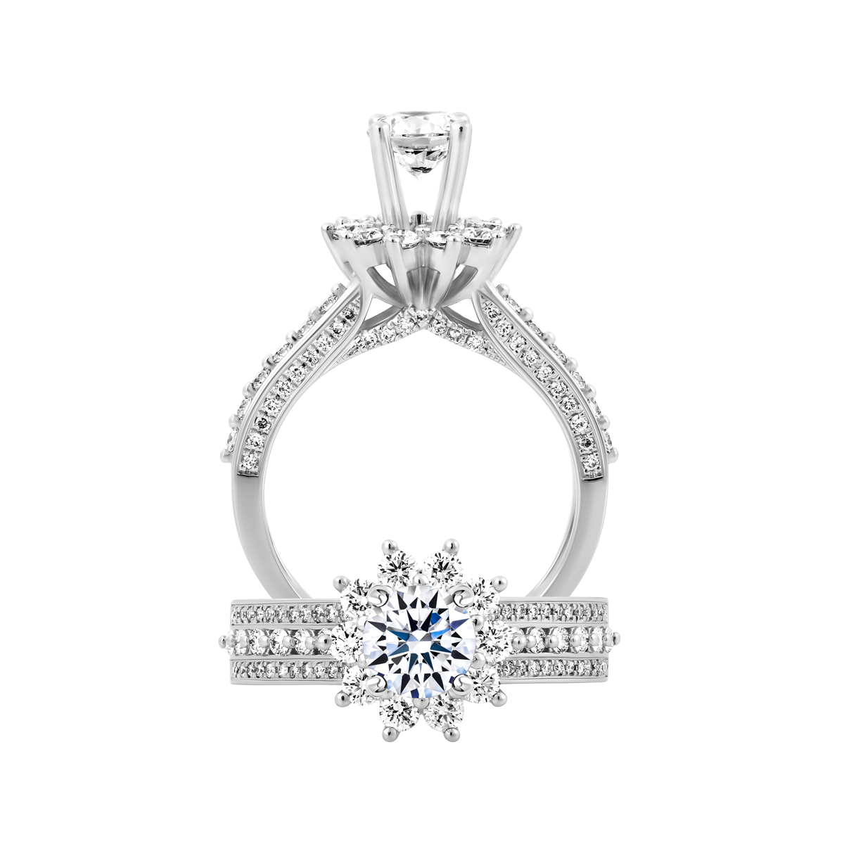 Nhẫn nữ kim cương tấm vàng 14K Zadia 5C