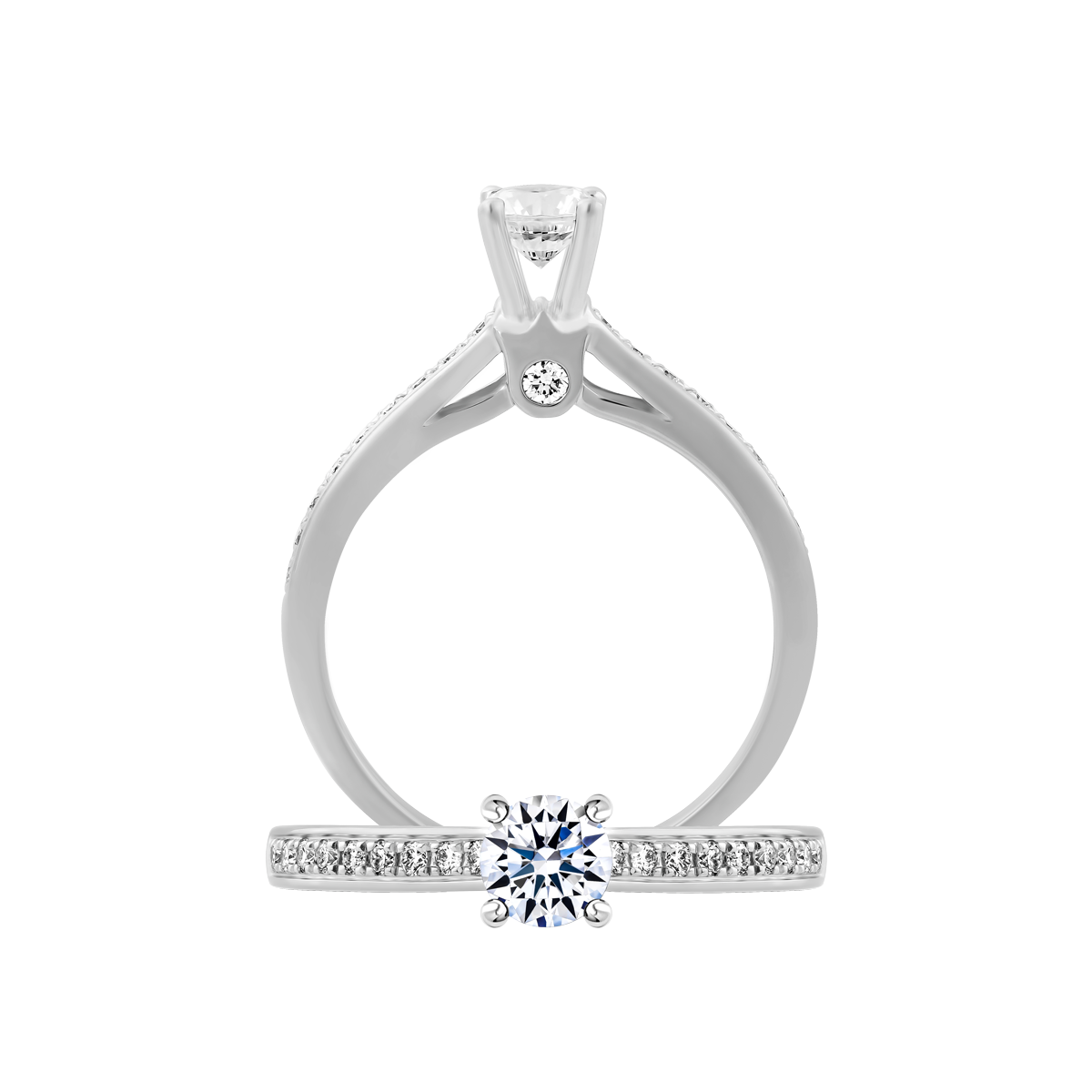 Ổ nhẫn nữ kim cương tấm vàng 14K Adeline 5C