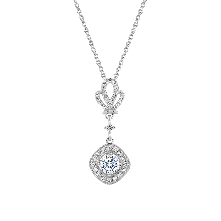 Mặt kim cương 8 Hearts & Arrows vàng 14K Queen N H&A 2C
