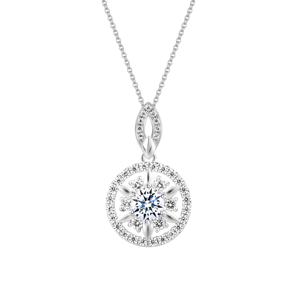 Mặt đính đá CZ vàng 14K Claretta V2 2C