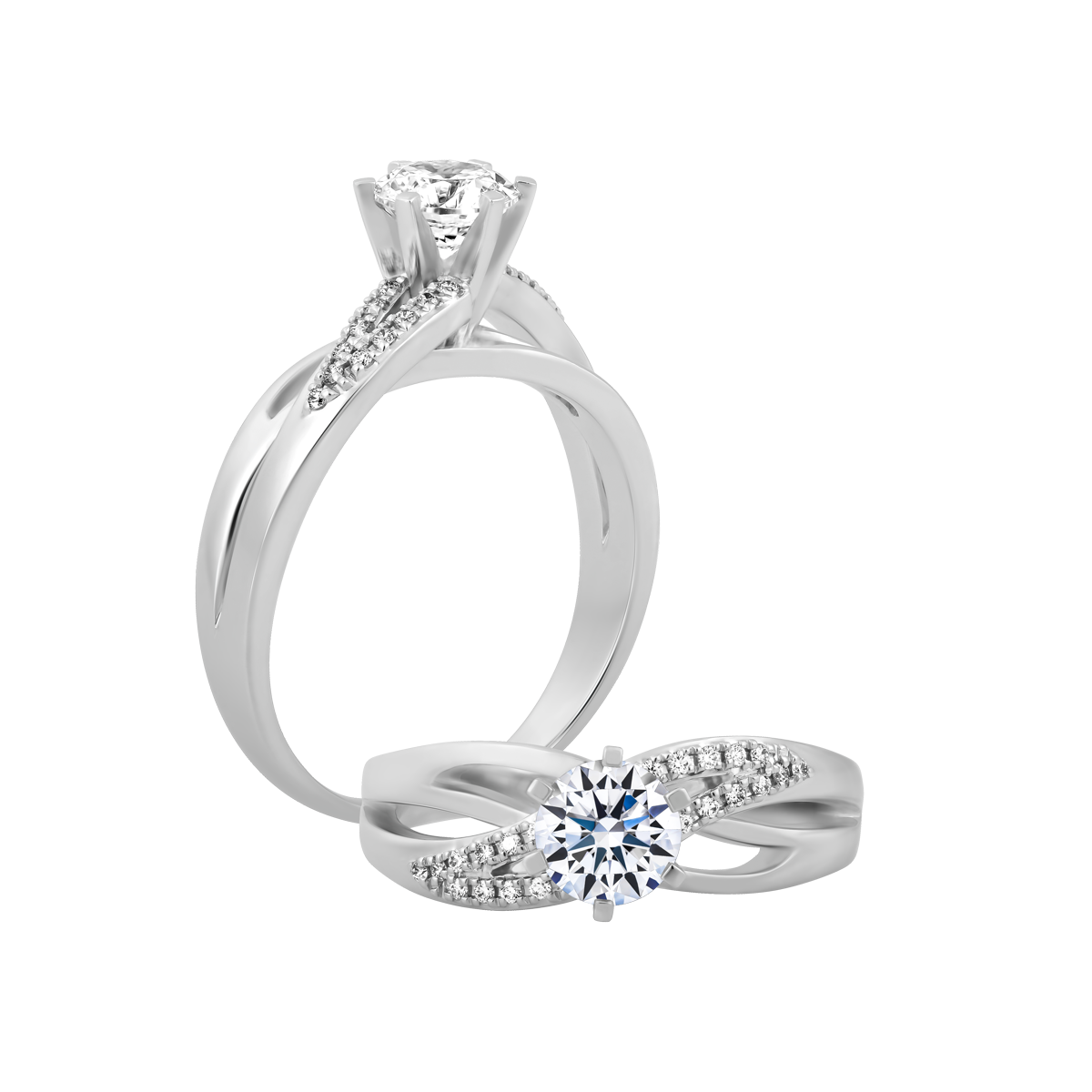 Nhẫn nữ kim cương tấm vàng 14K Chamfer 2CT