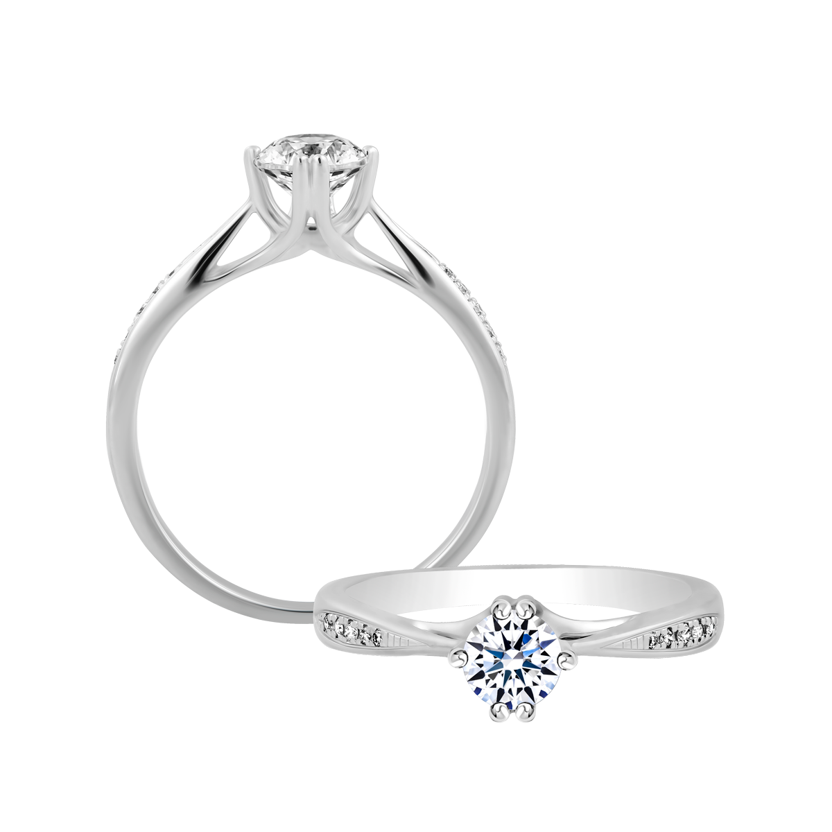Nhẫn nữ kim cương tấm vàng 14K Traditions 3C