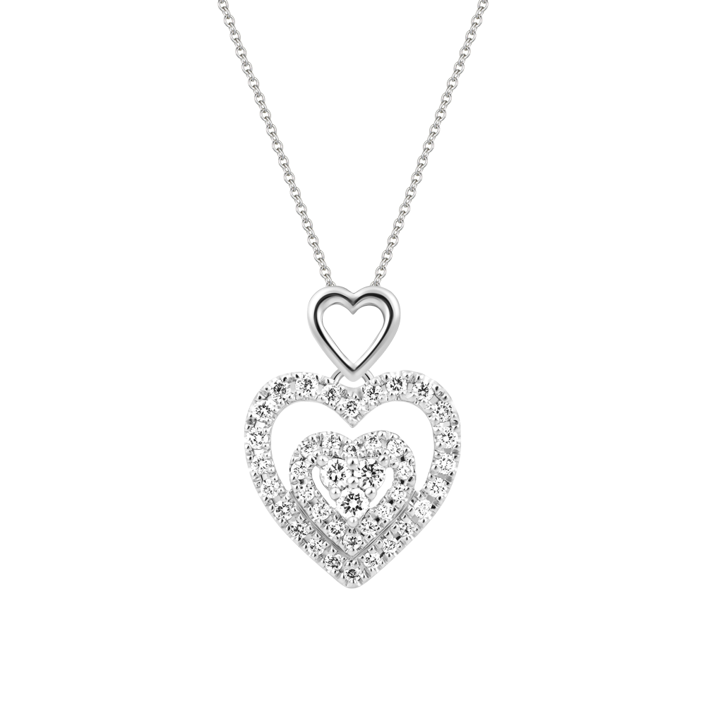 Mặt đính đá CZ vàng 14K Heartens