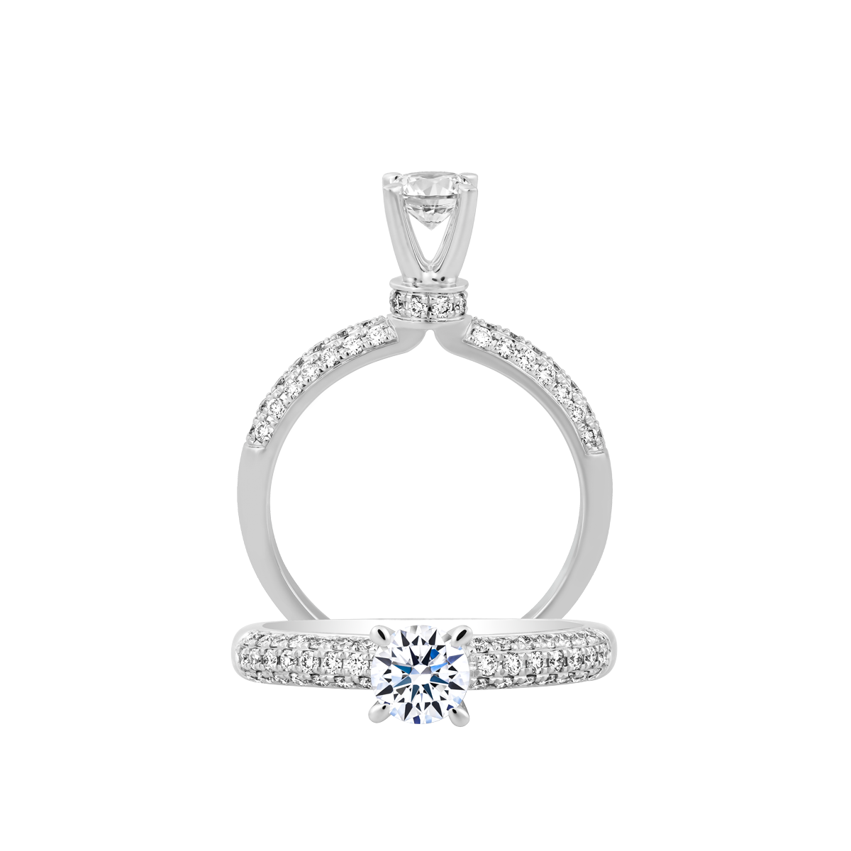 Ổ nhẫn nữ kim cương tấm vàng 14K Callias 3C