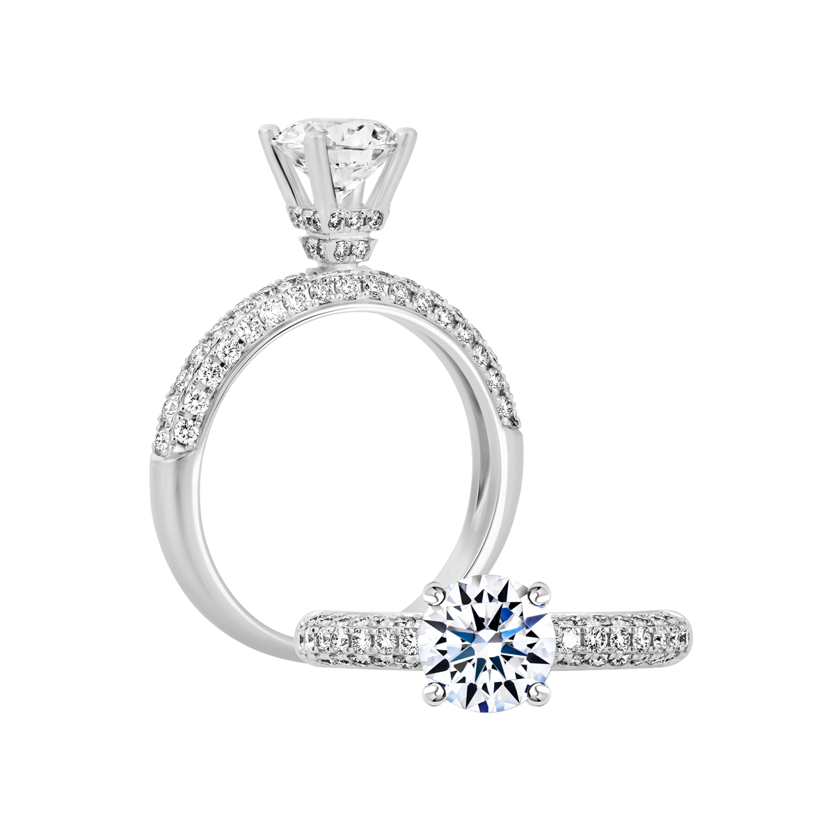 Ổ nhẫn nữ kim cương tấm vàng 14K Splendor 1CT