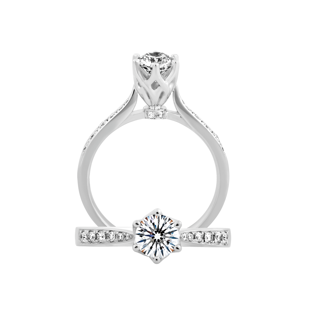 Ổ nhẫn nữ kim cương tấm vàng 14K Scarlet 3C
