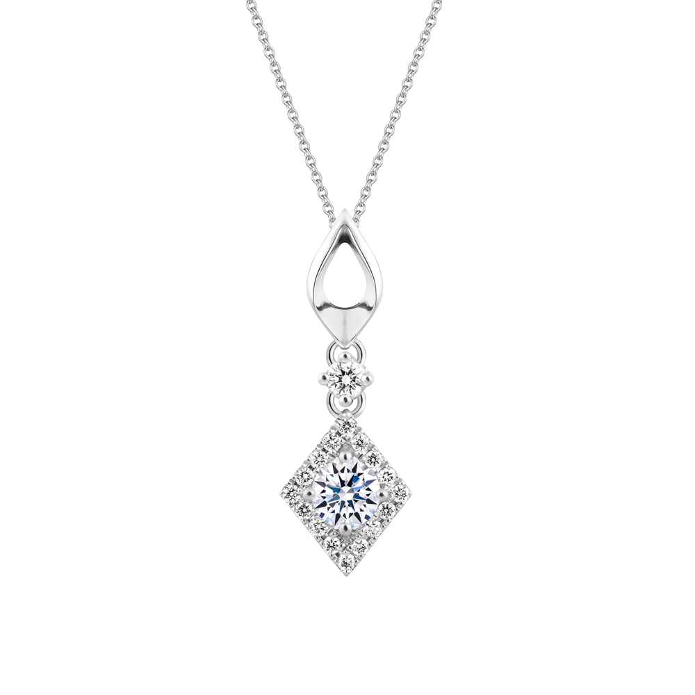 Mặt đính đá CZ vàng 14K Eternal Flame N 2C