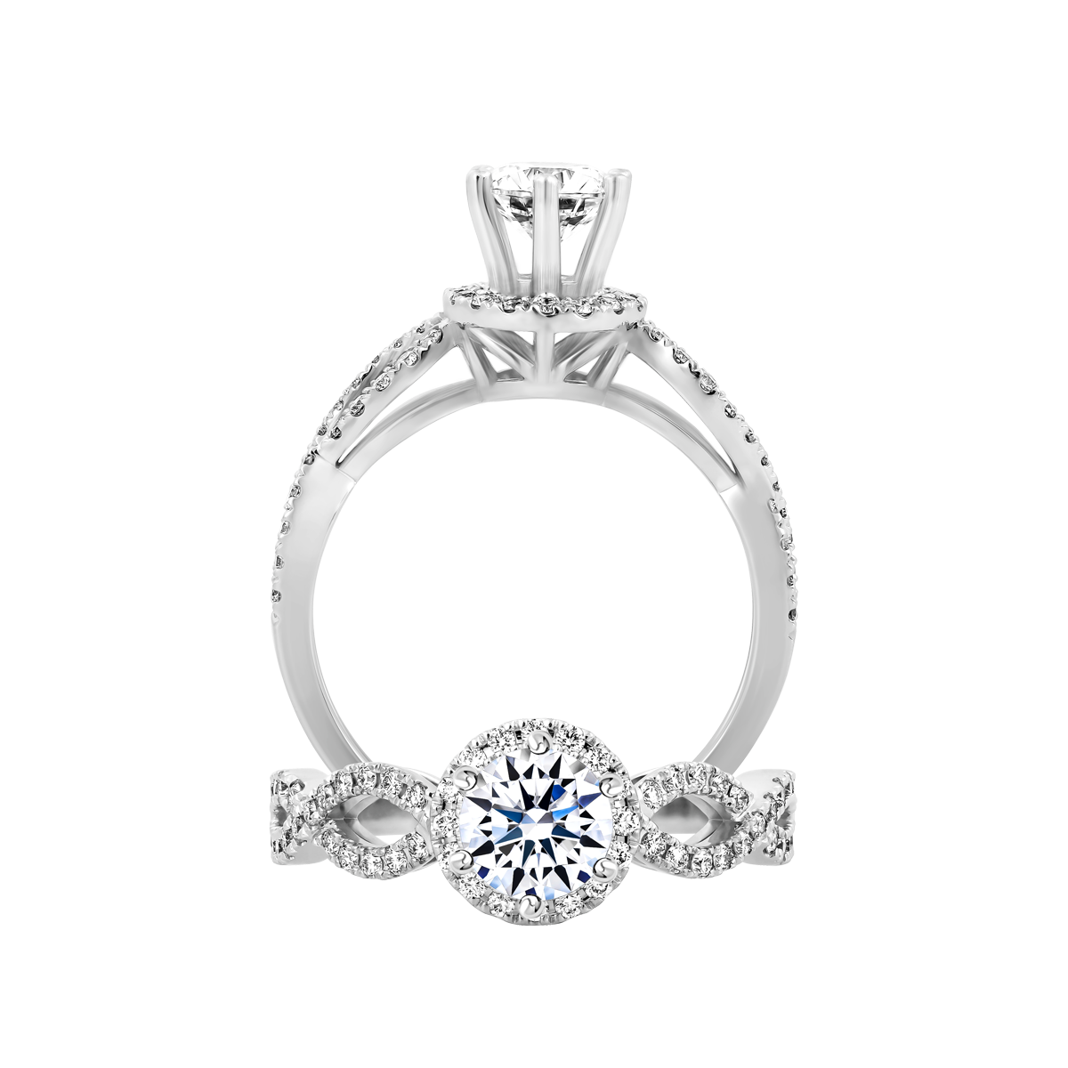Ổ nhẫn nữ kim cương tấm vàng 14K Bemus N 5C