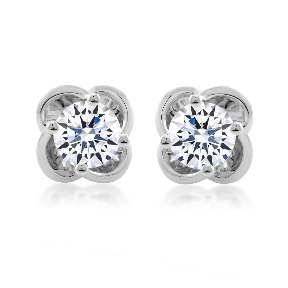 Hoa tai đính đá CZ vàng 14K Allora 5C