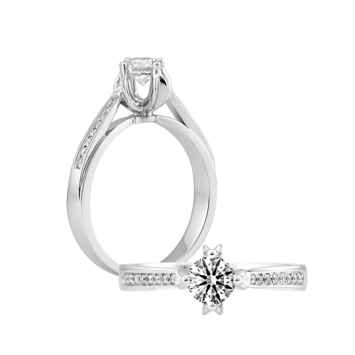 Ổ nhẫn nữ kim cương tấm vàng 14K Prospect N 3C