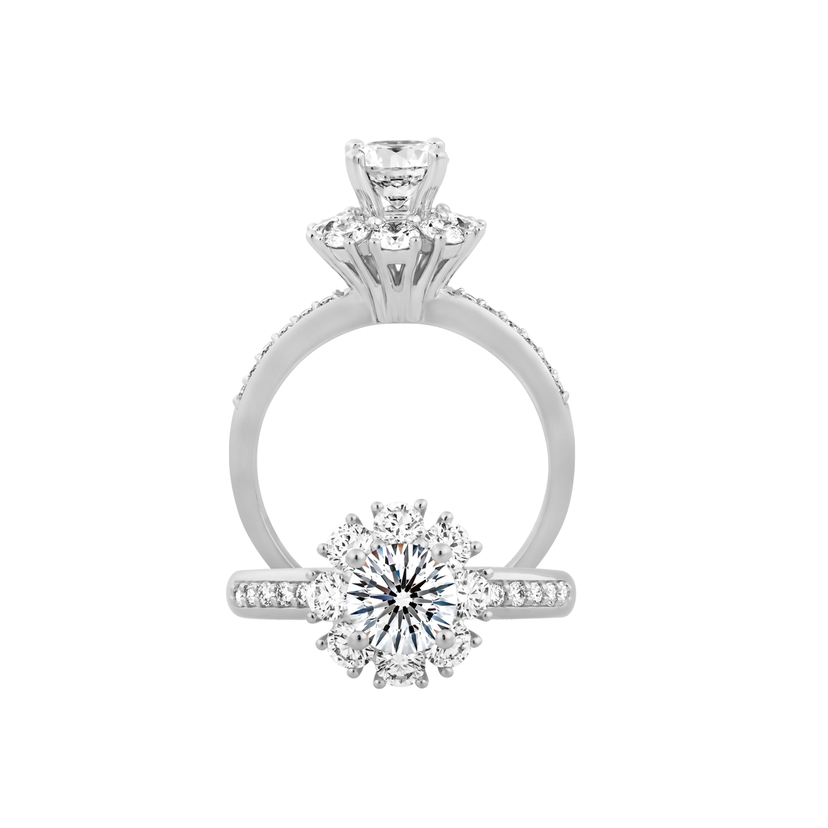 Nhẫn nữ kim cương tấm vàng 14K Alecia N 1CT
