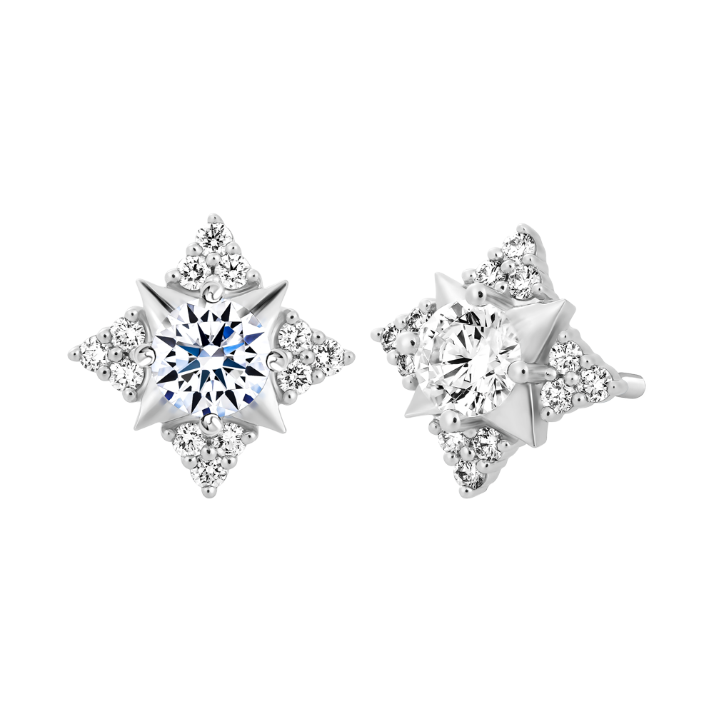 Ổ Bông kim cương tấm vàng 14K Floressa 3C