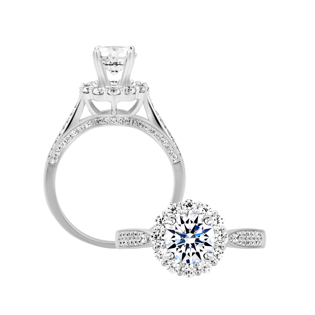 Nhẫn nữ đính đá CZ vàng 14K Besim N 1CT
