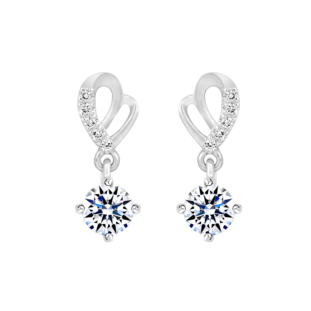 Hoa tai đính đá CZ vàng 14K Glimmer 2C