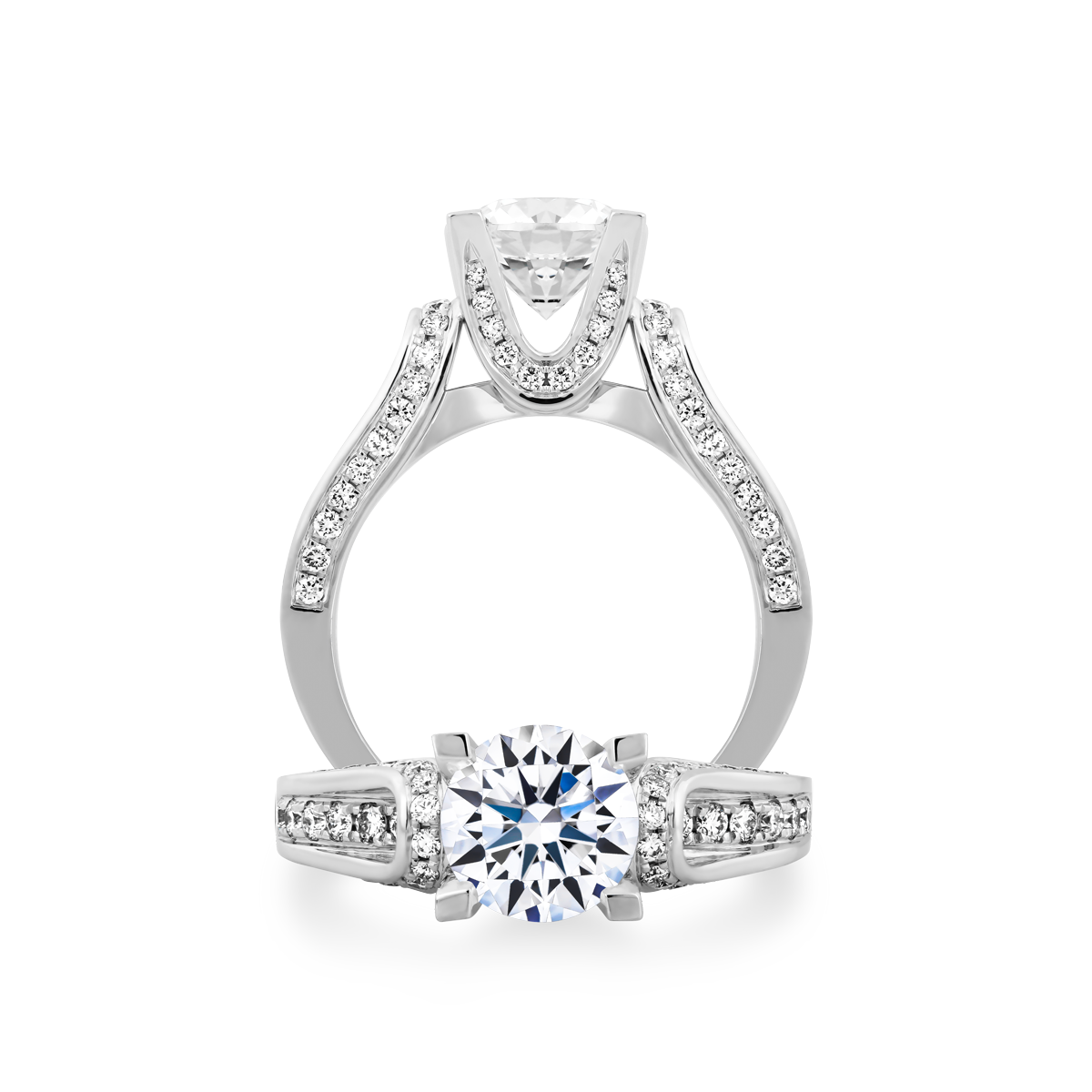 Ổ nhẫn nữ kim cương tấm vàng 14K Lucky Ring N 5C