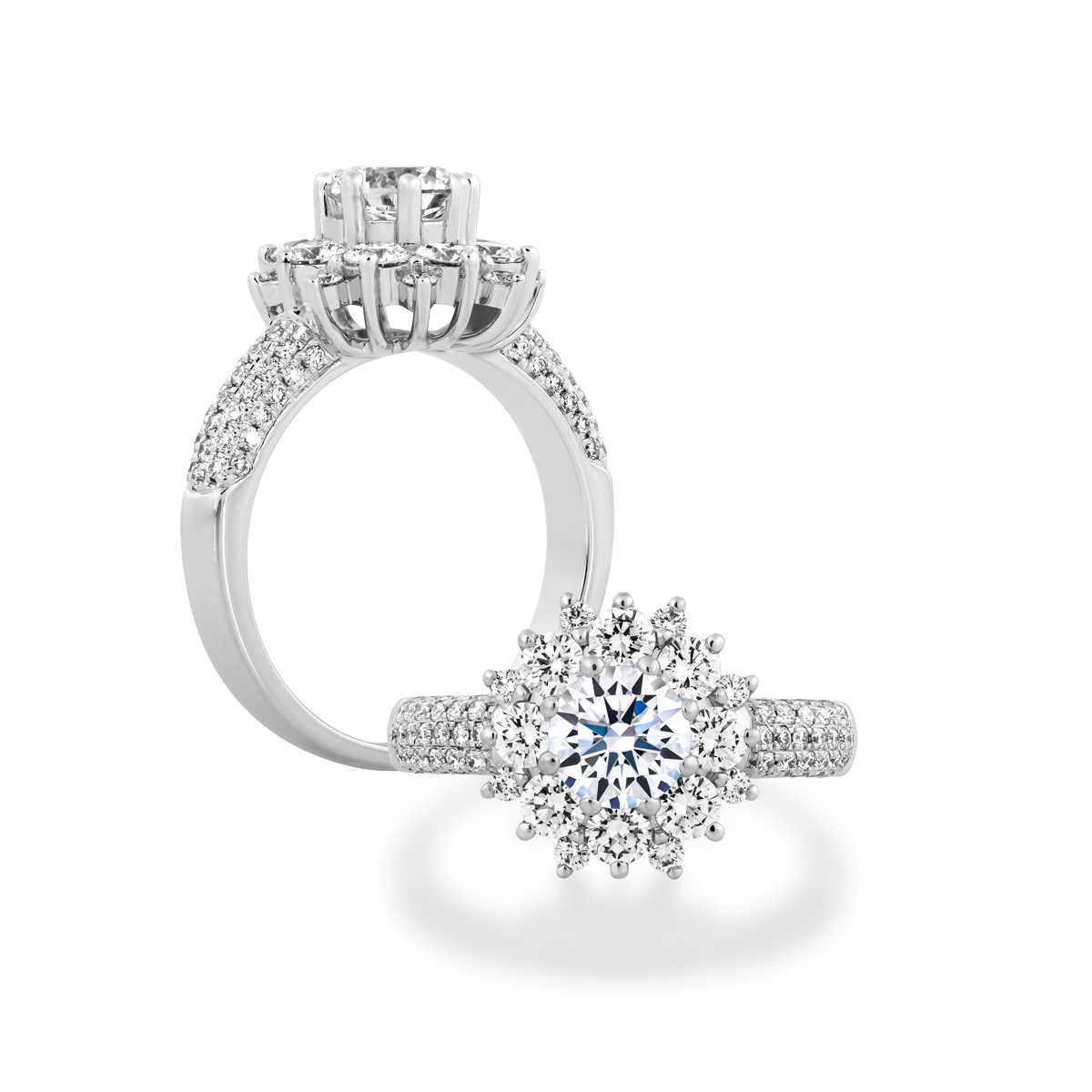 Ổ nhẫn nữ kim cương tấm vàng 14K Caste N 5C