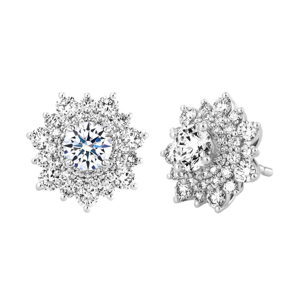 Hoa tai đính đá CZ vàng 14K Flowery 5C