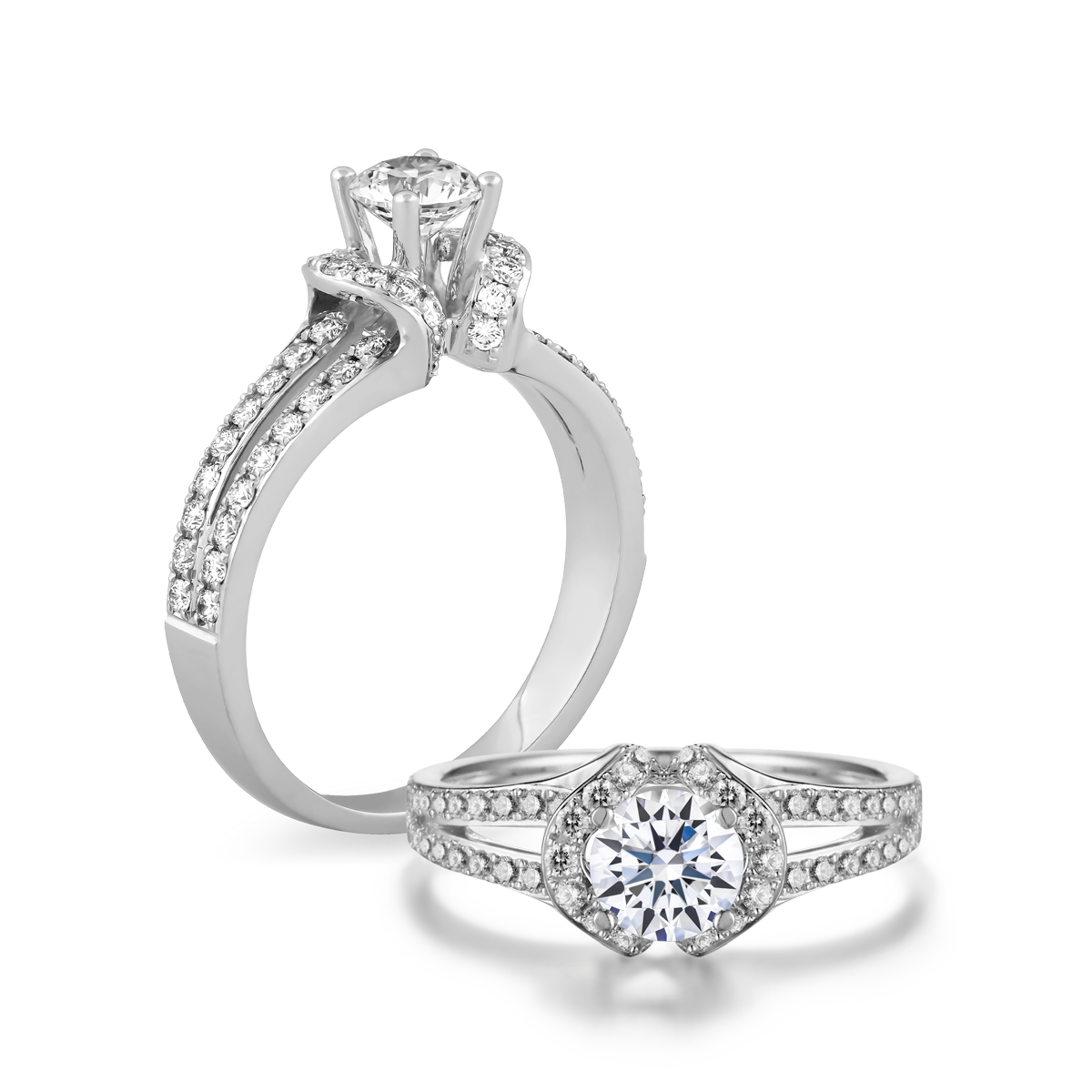 Nhẫn nữ kim cương tấm vàng 14K Daedal N 3C