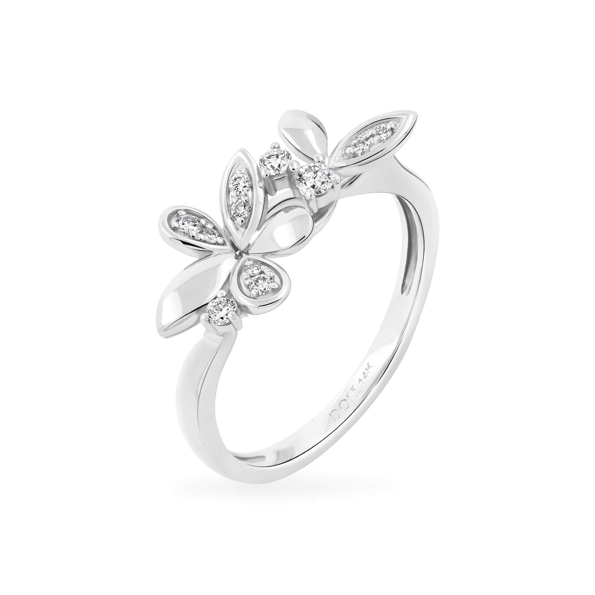 Nhẫn nữ kim cương viên vàng 14K Jena A291 TD