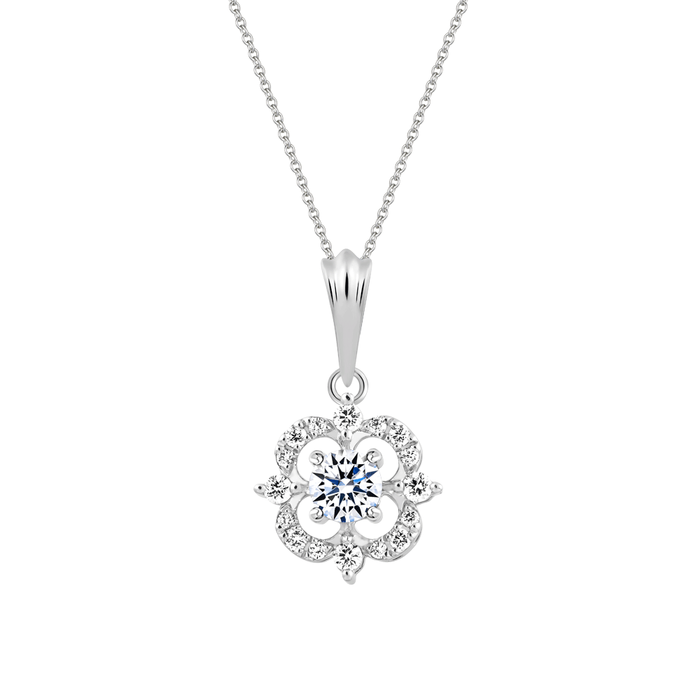 Mặt kim cương 8 Hearts & Arrows vàng 14K Easily H&A 2C