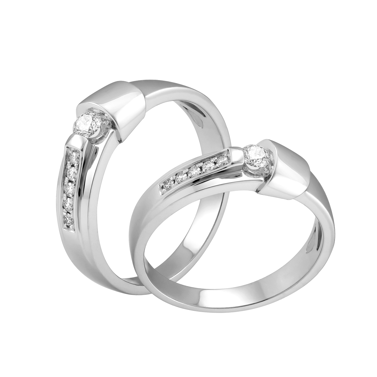 Nhẫn cưới nữ kim cương tấm vàng 14K Safeness N2C F
