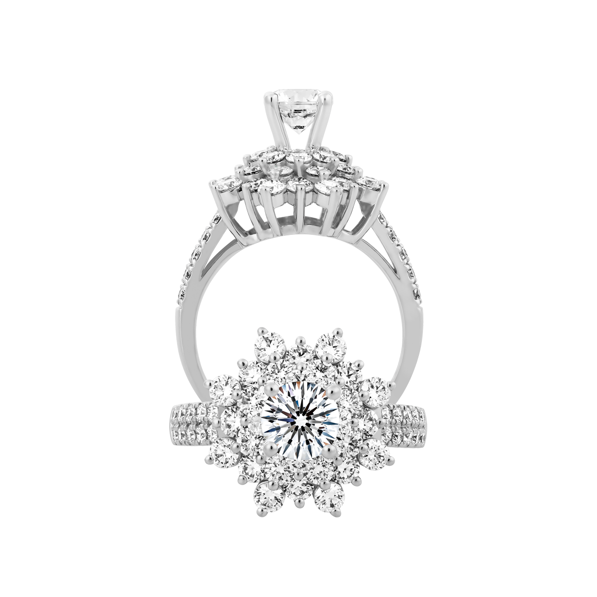 Nhẫn nữ kim cương tấm vàng 14K Aldys N 1CT