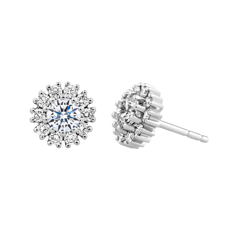 Hoa tai đính đá CZ vàng 14K Snowflower N 1C