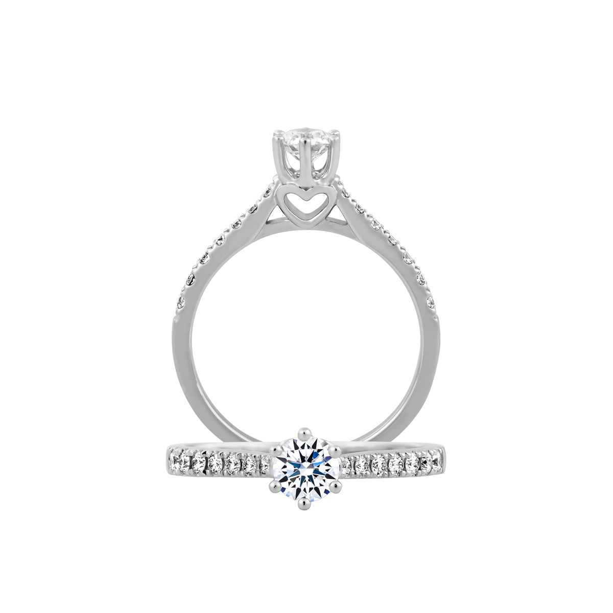 Nhẫn nữ kim cương viên vàng 14K Aria RD 3C