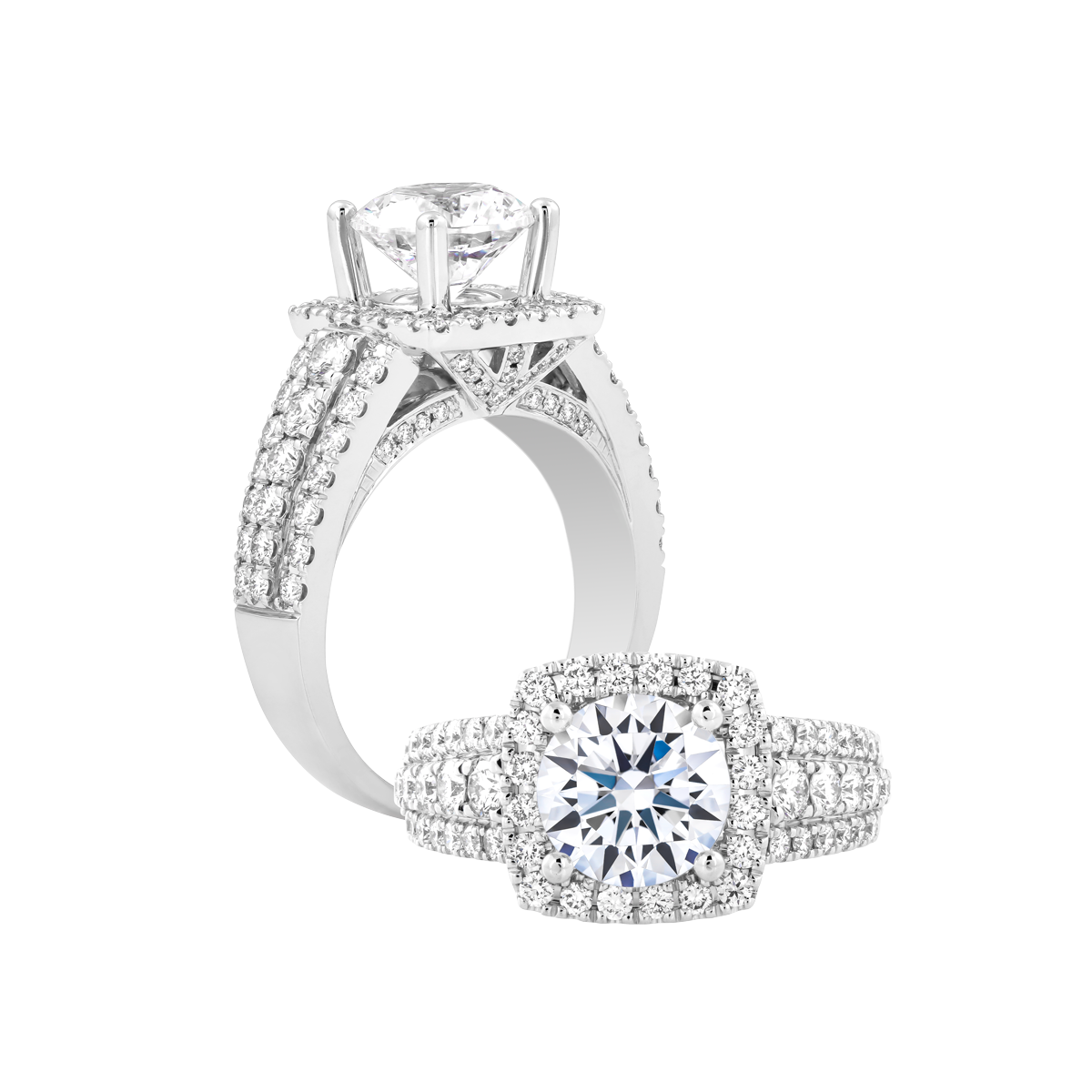 Nhẫn nữ kim cương tấm vàng 14K Brentley 1CT