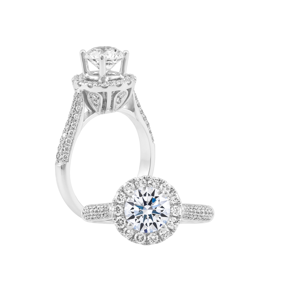 Ổ nhẫn nữ kim cương tấm vàng 14K Spirito 5C