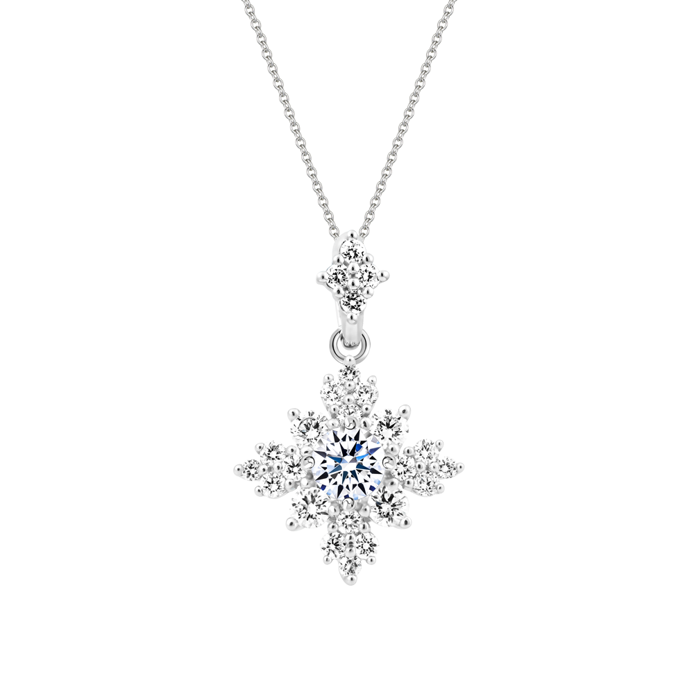 Mặt kim cương tấm vàng 14K Felicitous 2C