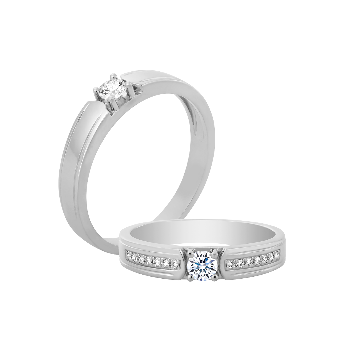 Nhẫn cưới nữ kim cương viên vàng 14K Beloved RD2C F