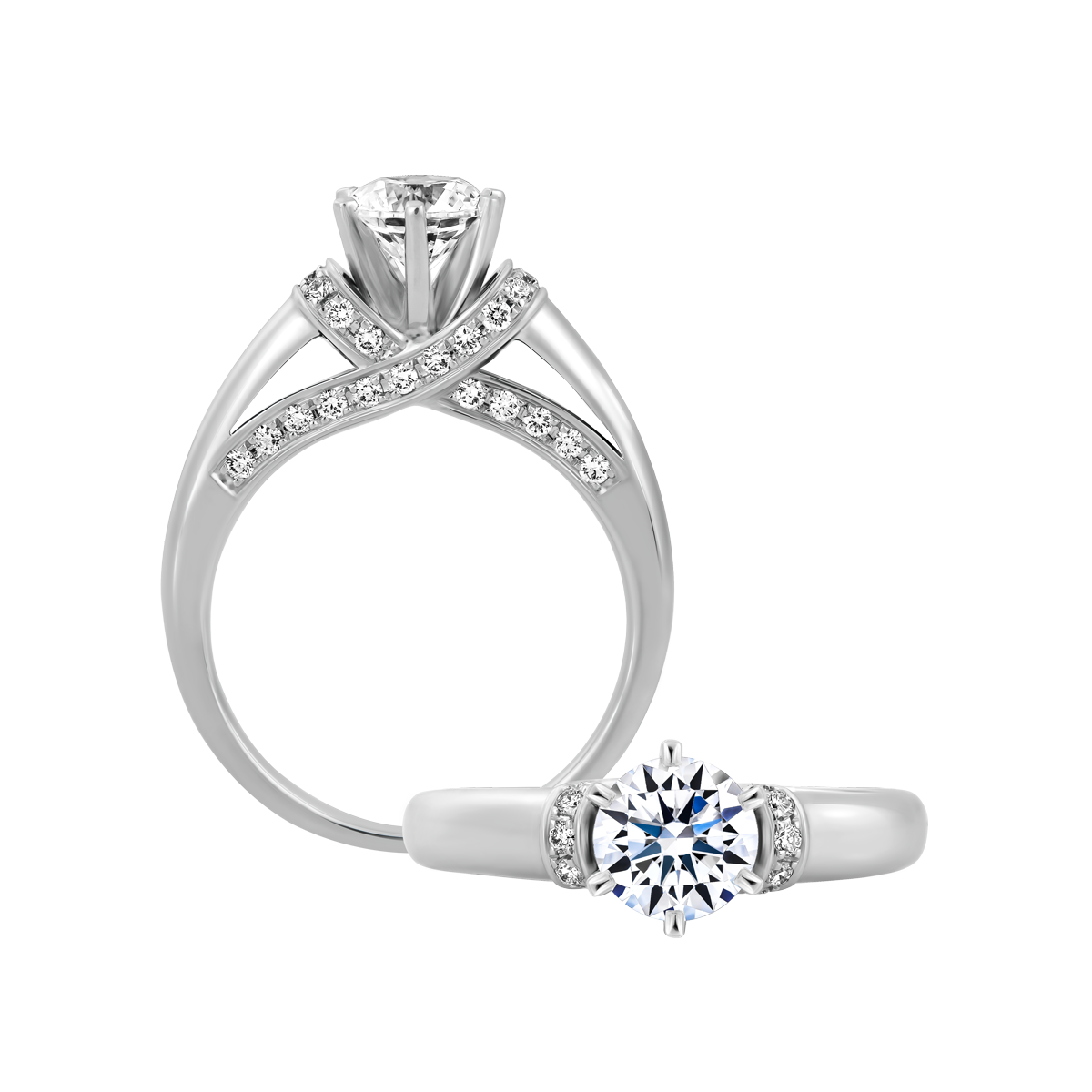 Nhẫn nữ đính đá CZ vàng 14K Chalky 3CT