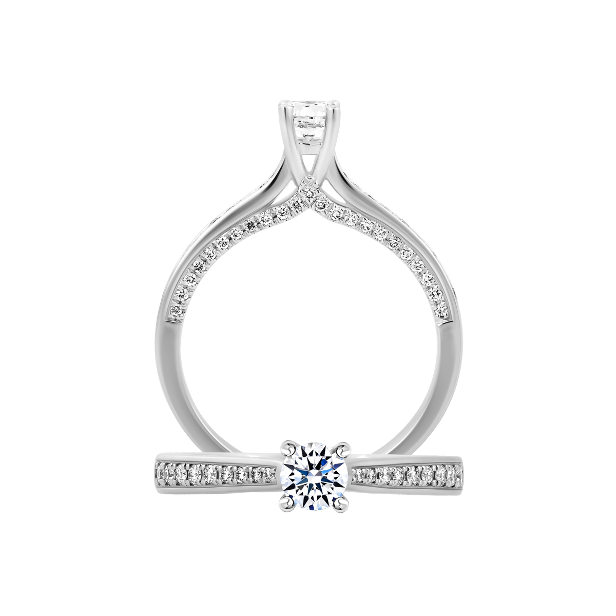 Nhẫn nữ kim cương tấm vàng 14K Decency 3C