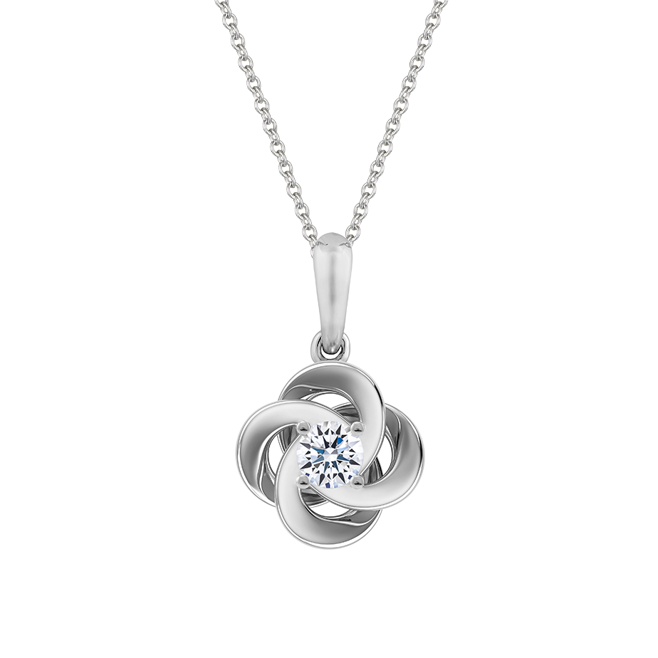 Mặt kim cương 8 Hearts & Arrows vàng 14K Fate twine H&A 2C