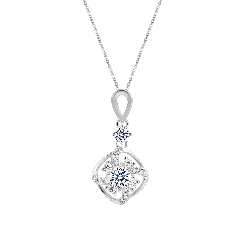 Mặt đính đá CZ vàng 18K Naila 2C