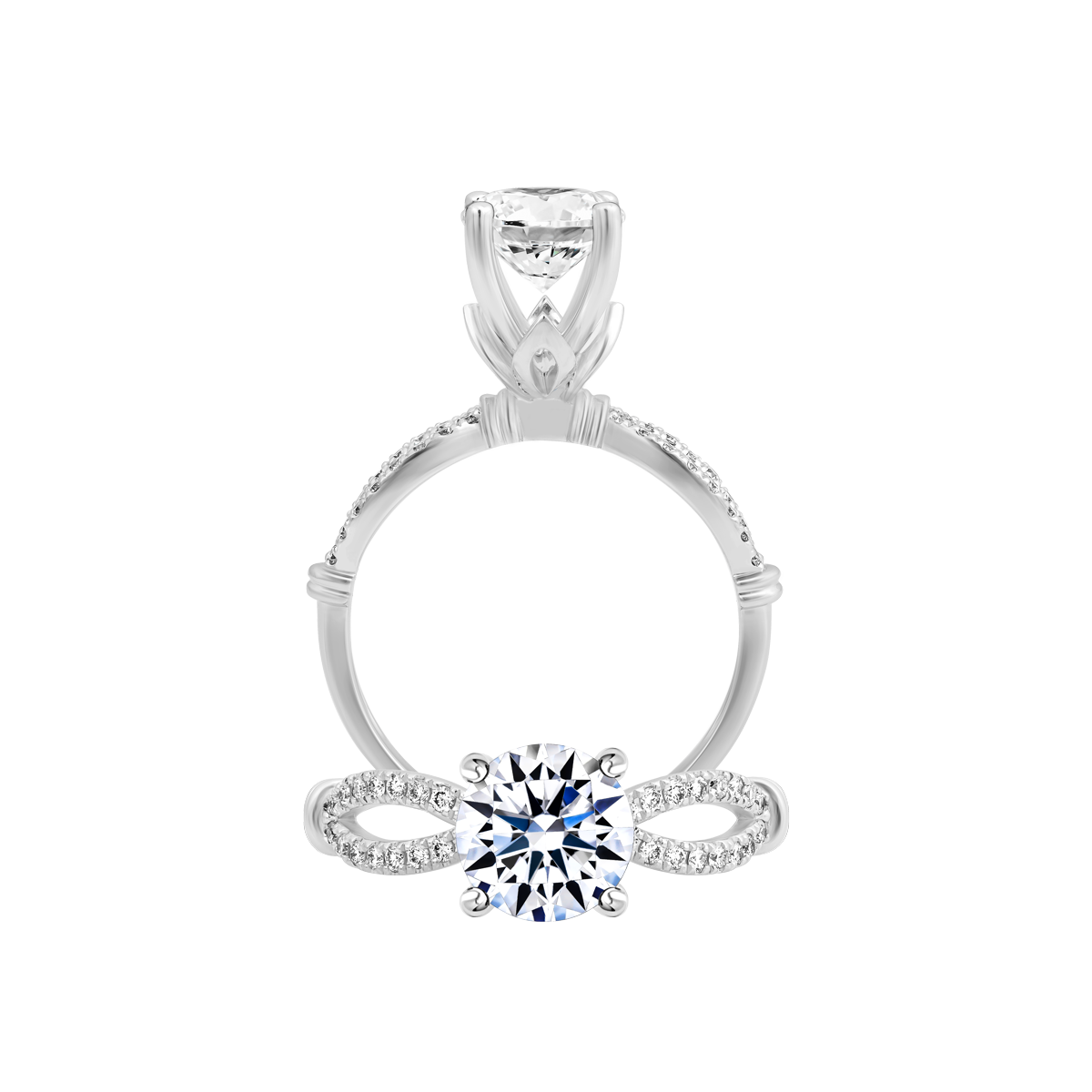 Nhẫn nữ kim cương tấm vàng 14K Olivia 1.5CT