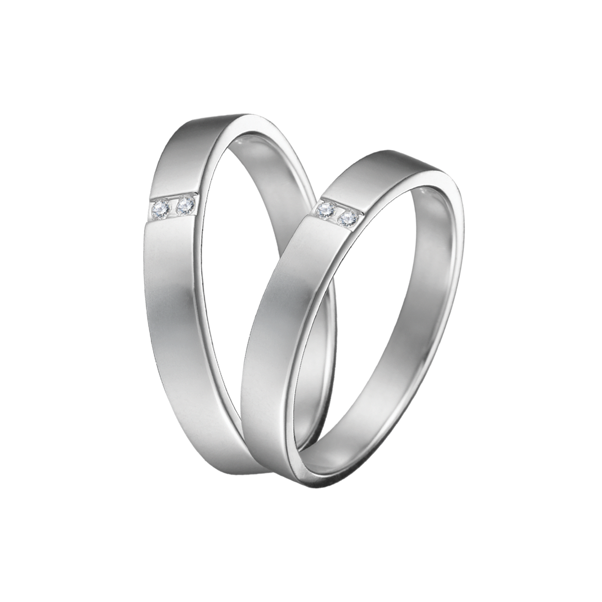Nhẫn cưới nữ kim cương viên vàng 14K Ninza F