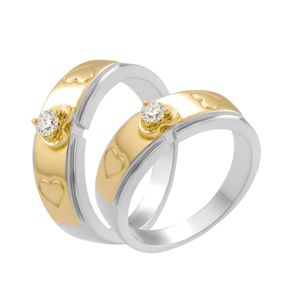 Nhẫn cưới nữ kim cương vàng 14K Teresina 10p F