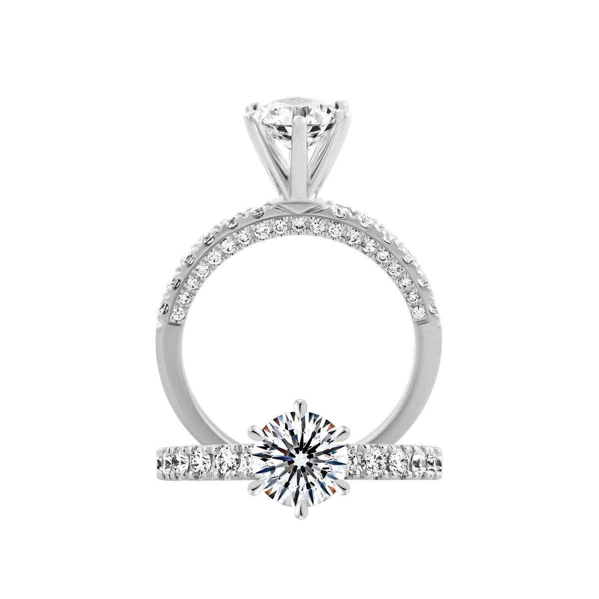 Nhẫn nữ kim cương tấm vàng 14K Ganish 5C